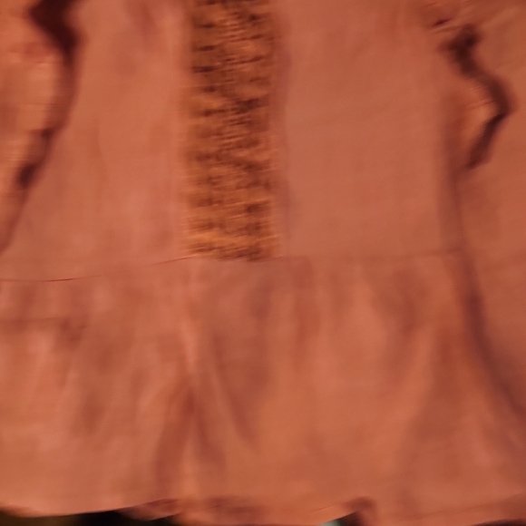 Women's Ruffled Lace Trim Top - Rust - Picture 5 of 8